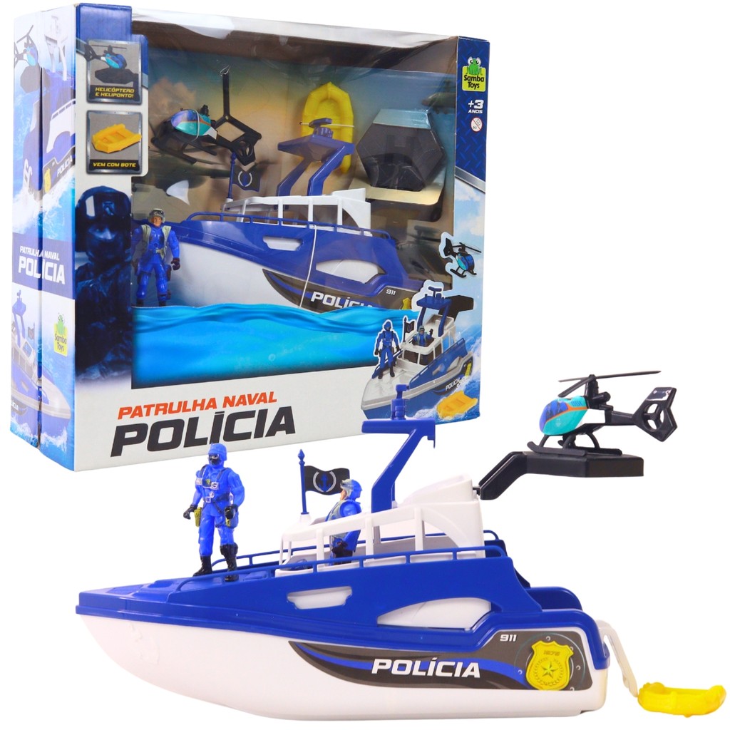 Brinquedo Barco Patrulha Naval Policia 0471 - Samba Toys em Oferta na Shopee
