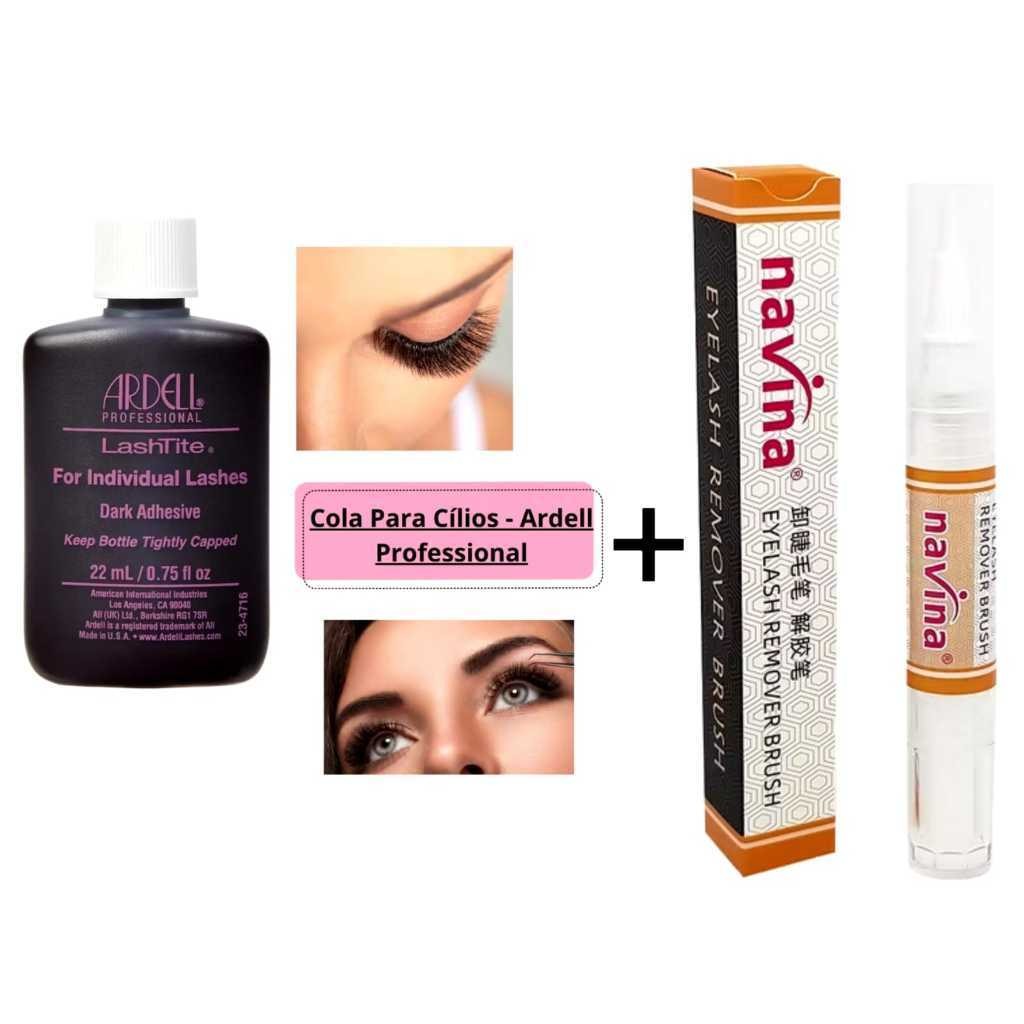 Kit Cola Para Cílios Ardell Lashtite 22ml Hipoalergica + Caneta Gel Removedor Navina De Cola Para Cílios em Oferta na Shopee