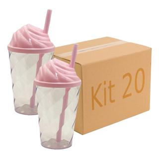 Kit 20 Copo 300ml Tampa Chantilly Niver Atacado Varejo chá revelação 15 anos infantil brinde  Show em Oferta na Shopee