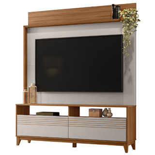 Estante Home Theater Para TV Até 70 Polegadas 1,60m Granada Madeirado / Off White Notável em Oferta na Shopee