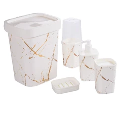 Kit Banheiro Classic Marmore 5 Peças