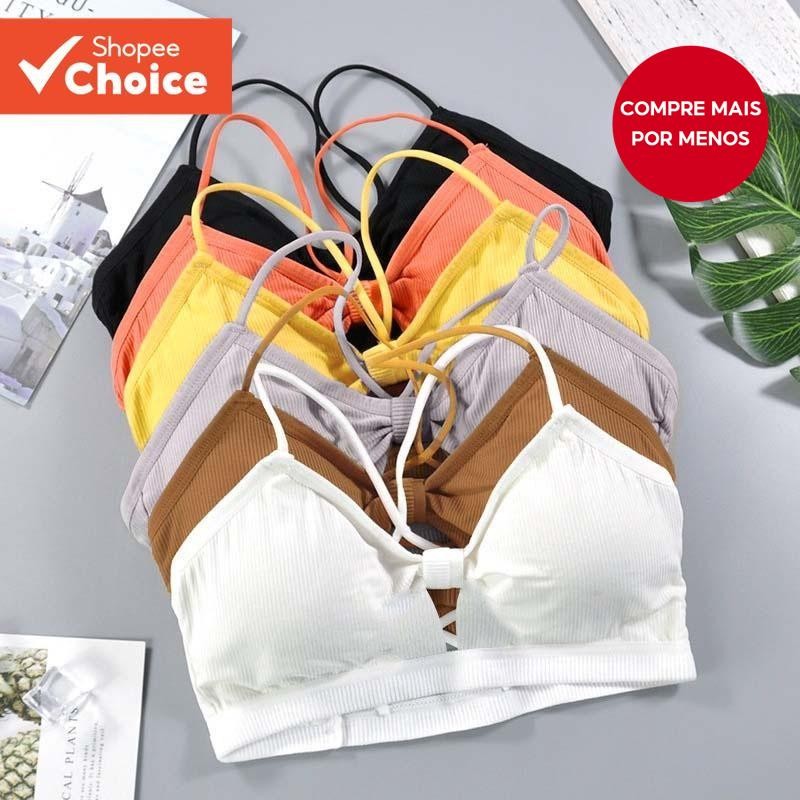 Bralette Canelado Chique Com Detalhe De Laço Para Conforto Diário