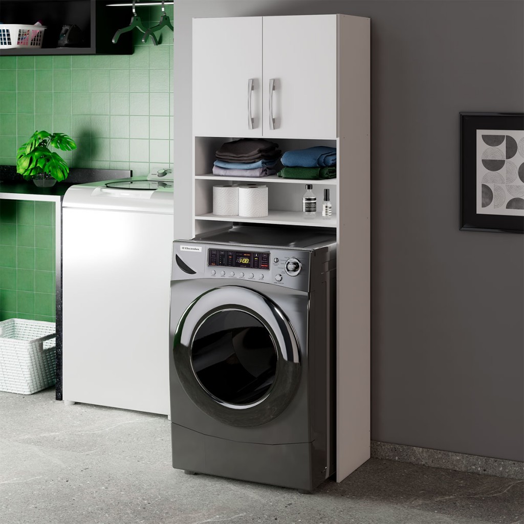 Armário Multuso Brescia para Maquina de Lavar 2 Portas - Pnr Móveis em Oferta na Shopee