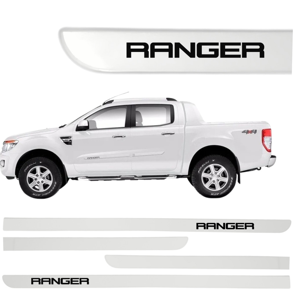 Jogo de Friso Porta Ford Ranger 2013 á 2025 Branco Artico