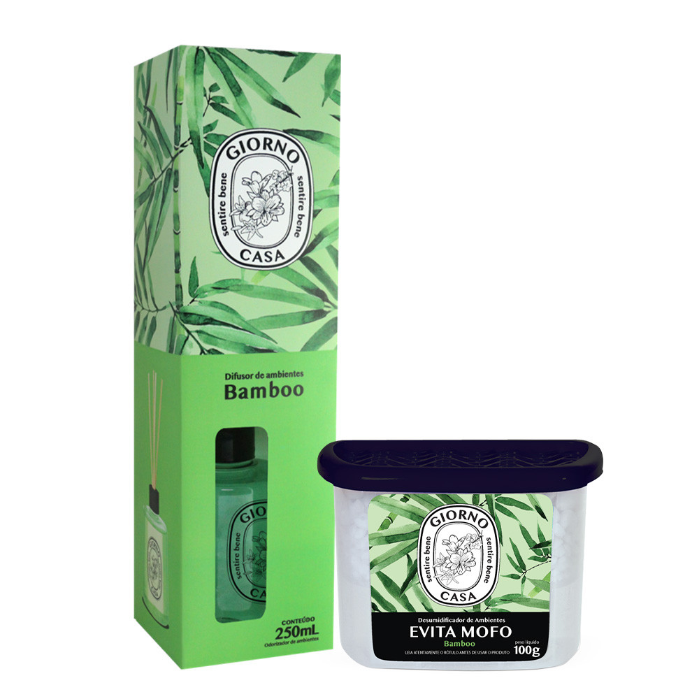 Kit Giorno Casa Sentire Bene Bamboo Difusor e Desumidificador de Ambientes (2 produtos) em Oferta na Shopee