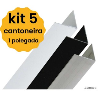 KIT 5 Cantoneira Em L Alumínio 1 Polegada Branca, Polida, Preta Barra 1 Metro em Oferta na Shopee