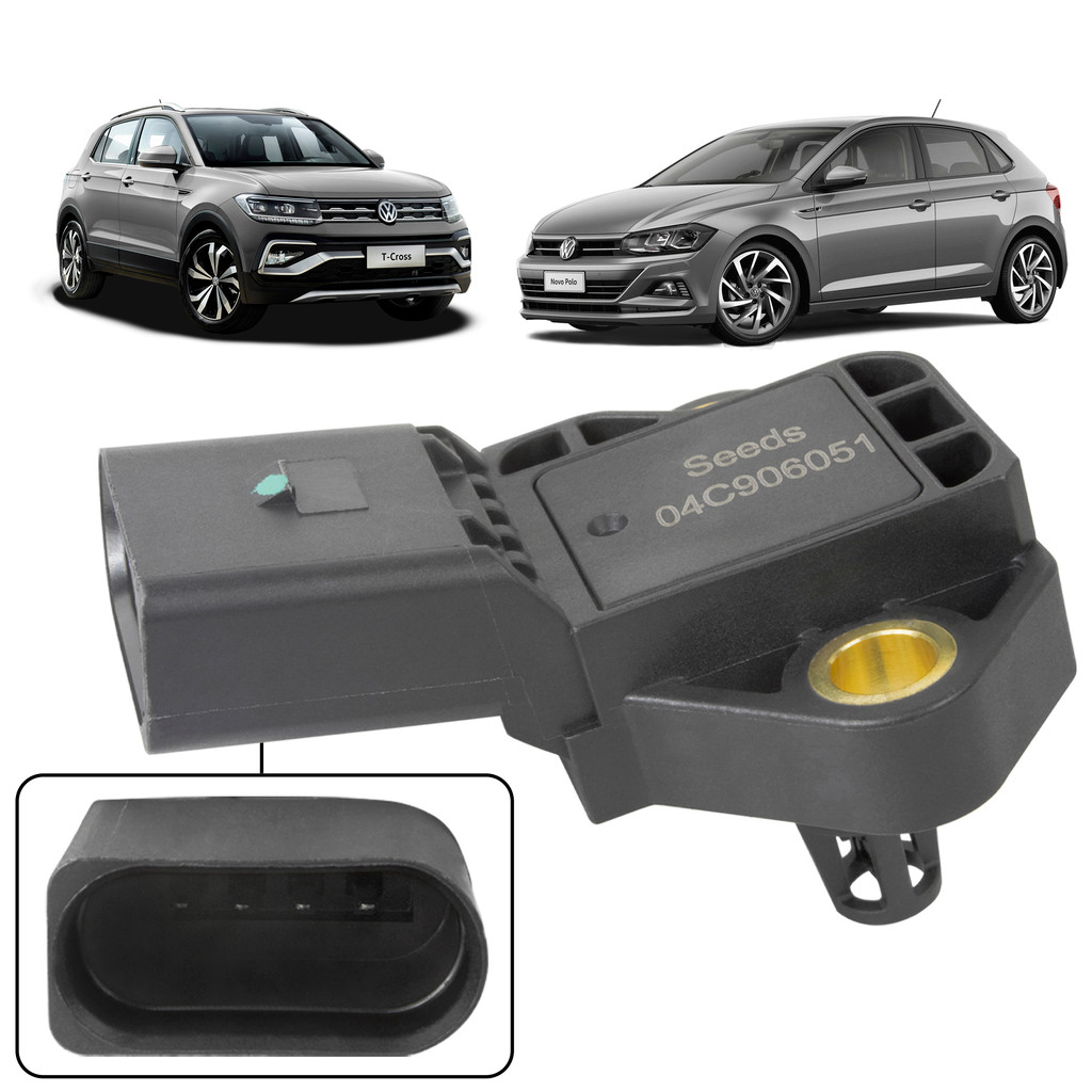 Sensor Map de Pressão Audi A3 VW Golf Jetta Up! Polo Virtus 1.0 1.4 04C906051