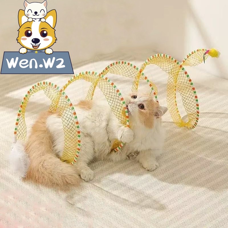 wen.W2 อุโมงค์แมวพับได้, ของเล่นกระดิ่งให้แมวเล่นเอง, ของเล่นทนกัด, ไม้หมุนล่อแมวแบบโต้ตอบได้ - ภาพที่ 5