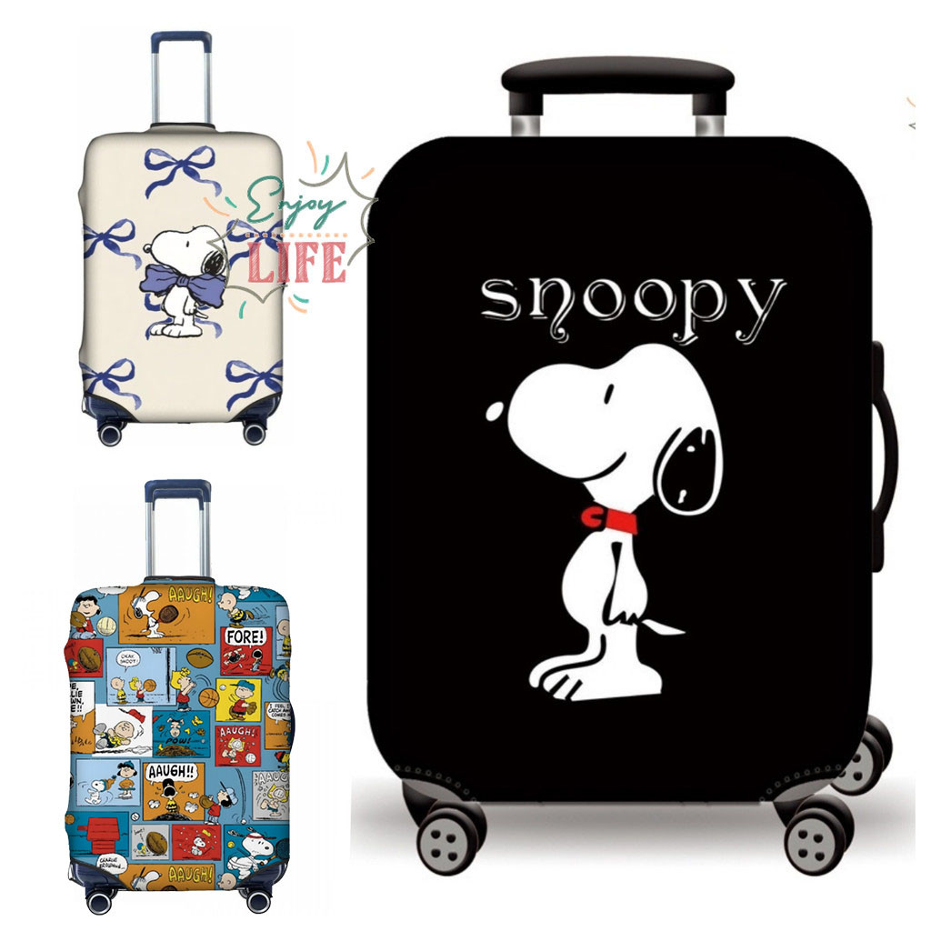 Presente De Natal [Spot] SnoopyTravel Capa De Bagagem Protetor De Mala De Desenho Animado Se Encaixa Em De 18-32 Polegad