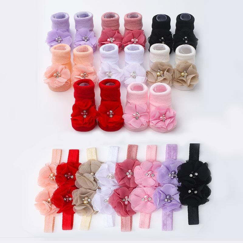 1 Conjunto De Meias E Faixas De Cabelo Para Bebês Recém-Nascidos , Macias , Respiráveis Elásticas De 0 A 12 Meses , Pres em Oferta na Shopee