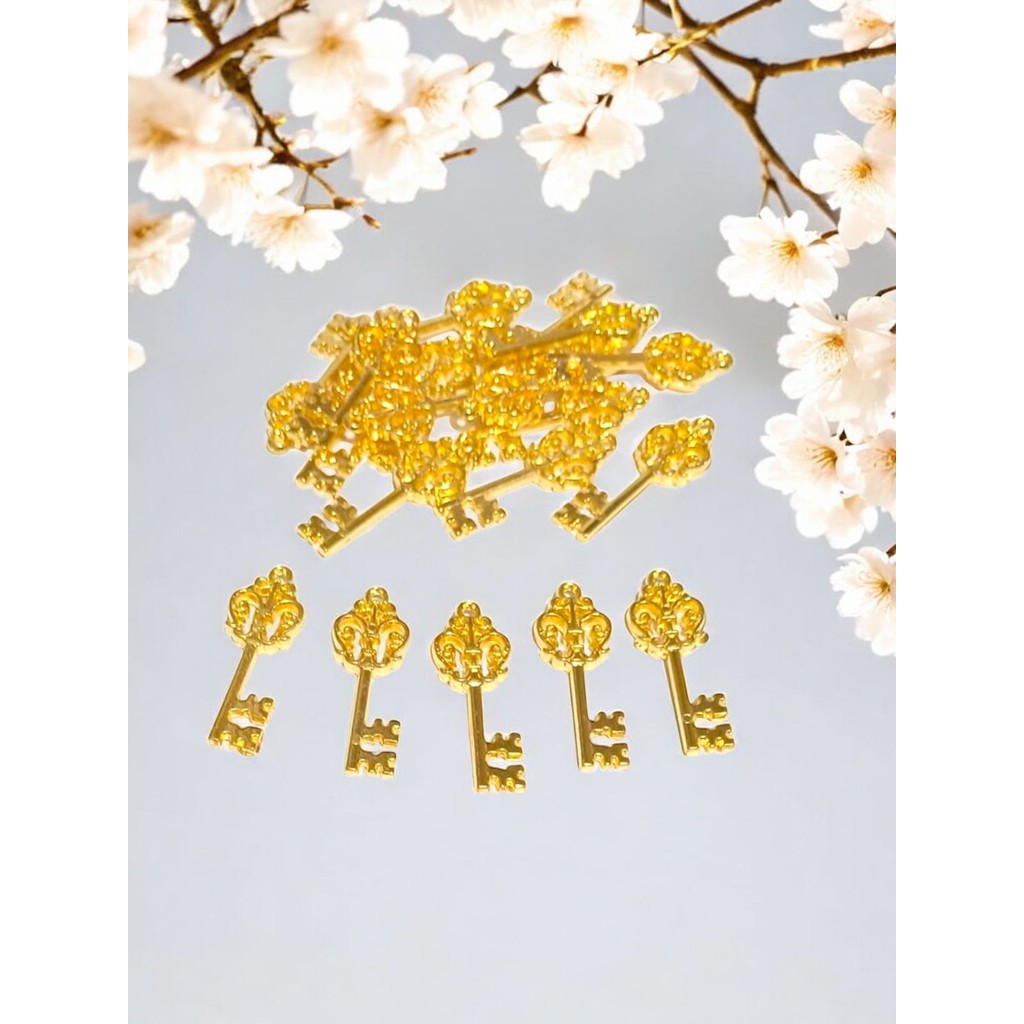 Pingente Chave Dourado ABS 4cm - 100 Unidades em Oferta na Shopee
