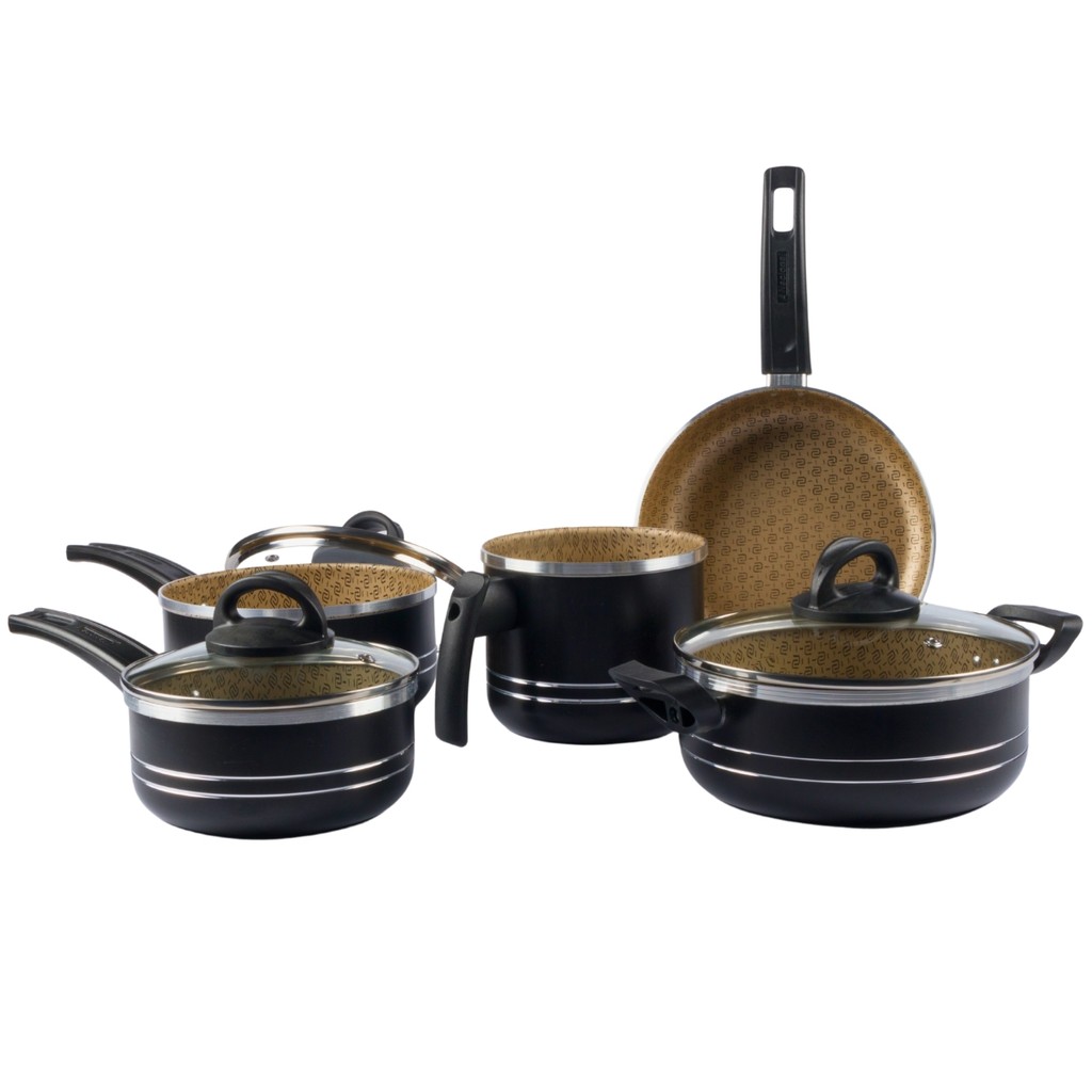 Jogo Panelas 5 Peças Preto Nacional em Oferta na Shopee