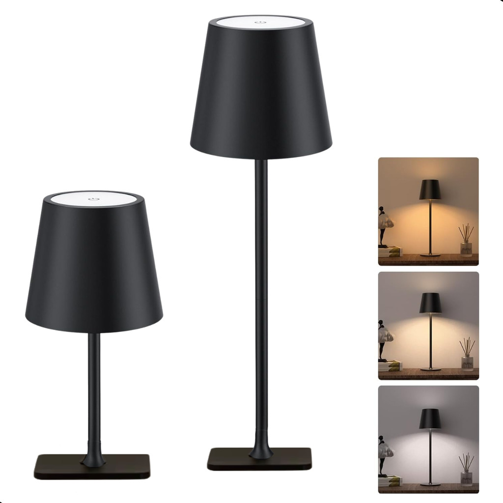 Abajur Luminária Led Recarregável Touch De Mesa Usb Sem Fio 3 Modos