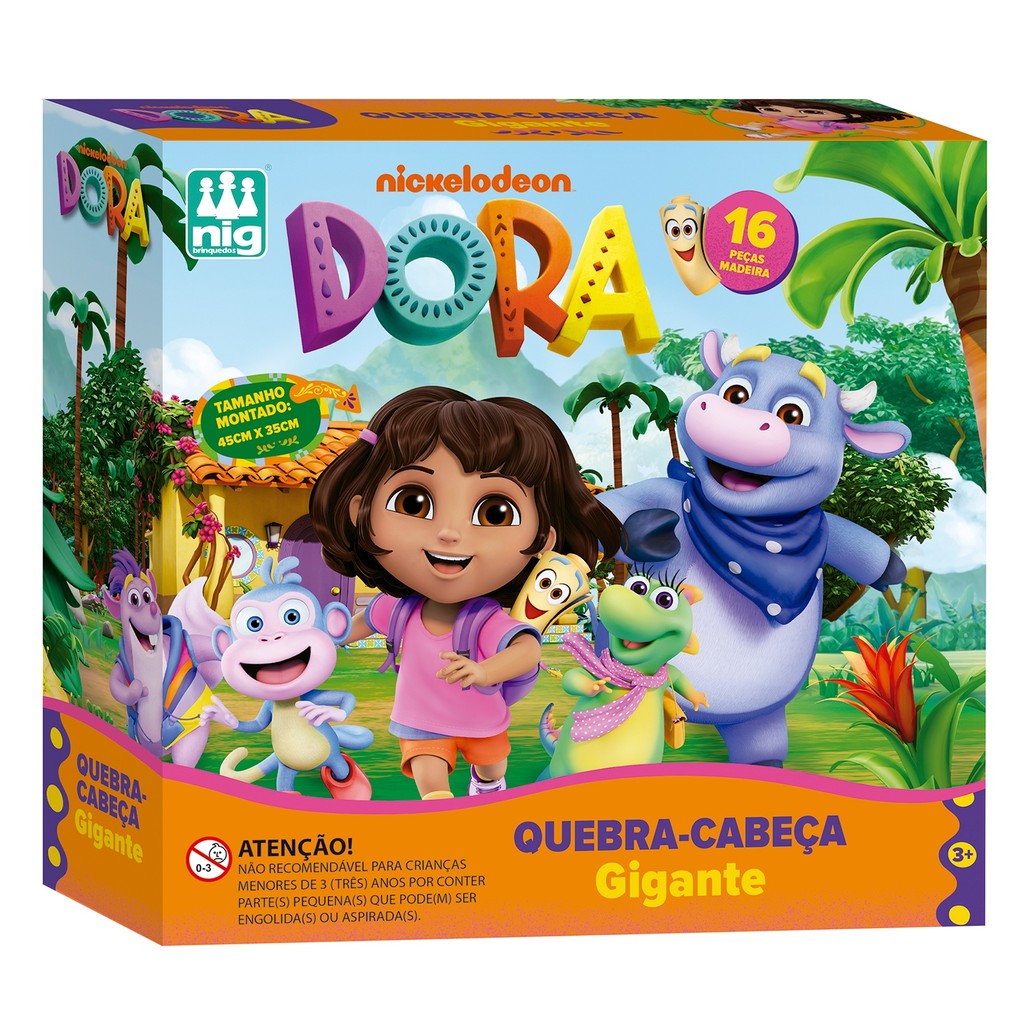 Jogo Educativo Quebra-Cabeça Gigante Dora Aventureira Com 16 Peças Grandes Crianças - Nig Brinquedos