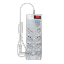 Filtro de Linha 8 Tomadas Clamper - 3 Pinos - Tecnologia LCF - DPS - Bivolt - Transparente - 026776