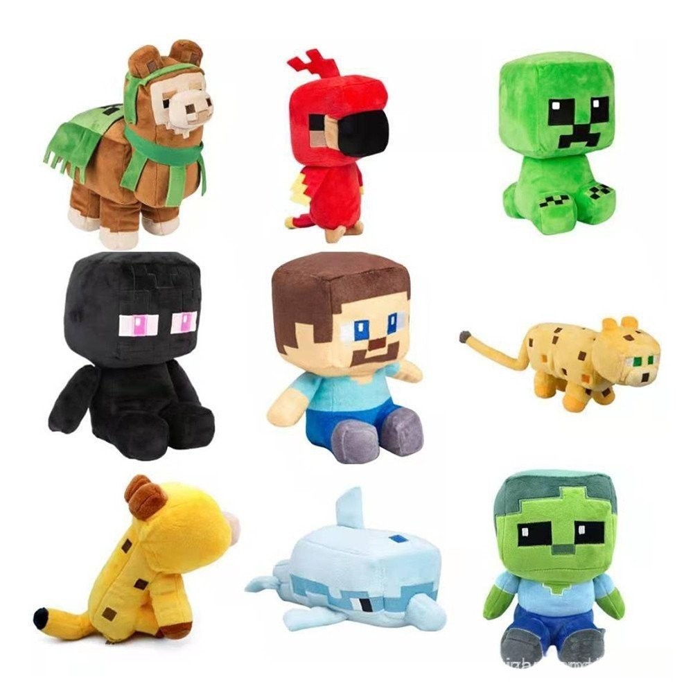 Boneca de Pelúcia Minecraft Série Completa Steve Creeper Ender Guardião Brinquedo Infantil Presente