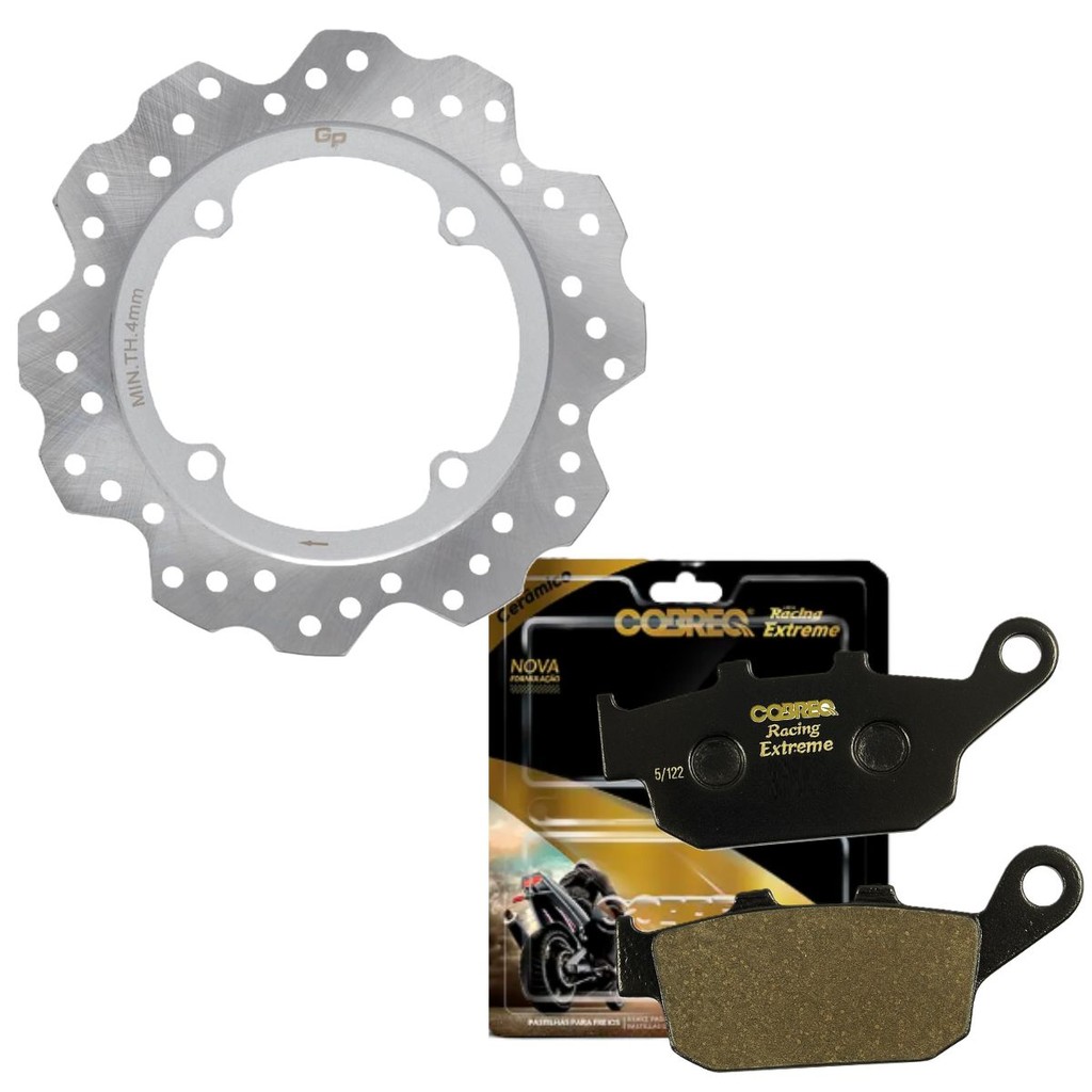 Disco de Freio Traseiro Cb 500x / Cb 500f / Cbr 500r + Pastilhas Cobreq (Cerâmica) em Oferta na Shopee