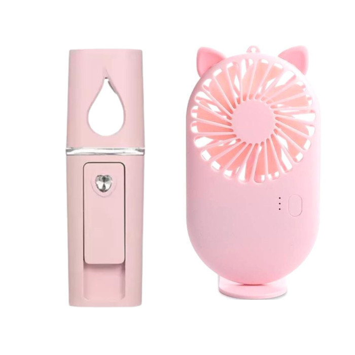 Mini ventilador+ Nano Mister spray vaporizador secagem de cilios em Oferta na Shopee