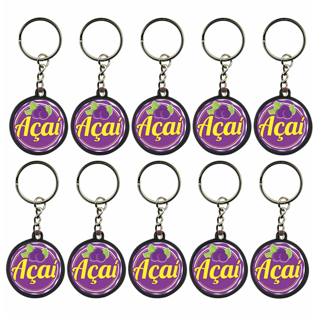 Kit 25 Chaveiros Açai  açaiteria frozen Brinde Lembrancinhas