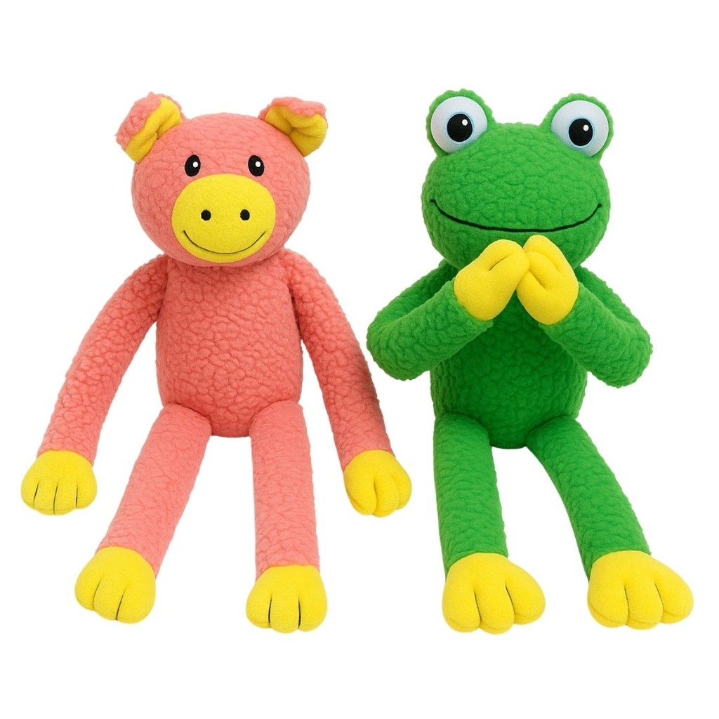 Kit 2 Brinquedo de Cachorro Grande Mordedor Pelúcia Sapo Porco Pet com Apito Som Bordado Interativo em Oferta na Shopee