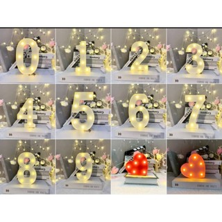 Numero Led Luminária 3D Decorativa Branco  21CM 0-9
