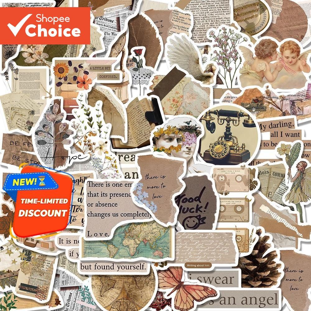 52 Pçs Gaya Retro Literari Adesivos Criativos Diy Computador Washi Scrapbooking Portátil Papelaria Artes Artesanato