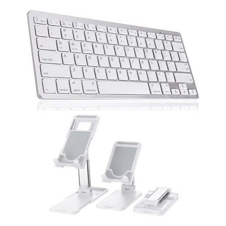 Teclado Bluetooth P/galaxy Tab A T500 10,1  + Sup Branco