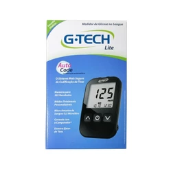 Kit Medidor De Glicose + Tiras G-Tech Lite 1 Aparelho + 10 Tiras