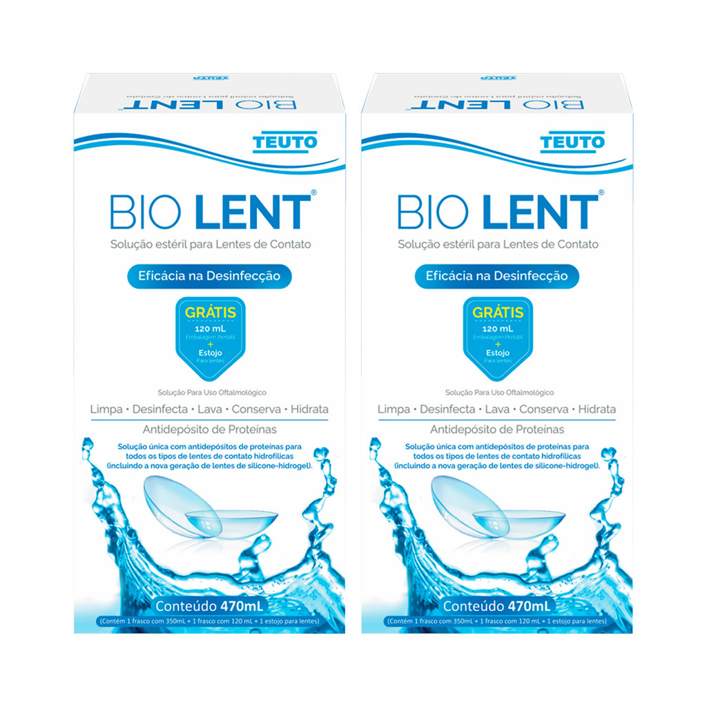 Kit 2 und Bio Lent Solução Lente de Contato 350ml + 120ml em Oferta na Shopee