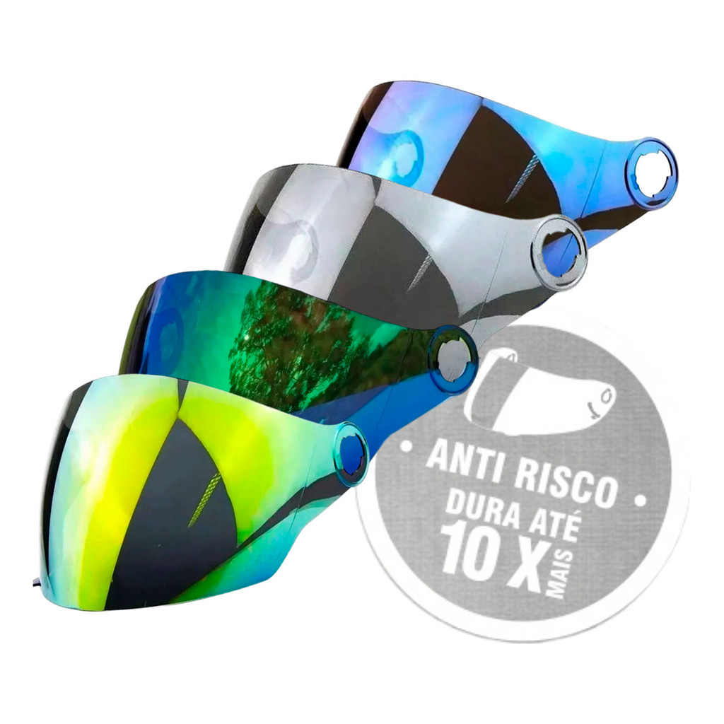 Viseira Capacete Moto compatíveis com New Liberty 3 Spark Jet e Joy 23 Várias Cores - RS4 - Spare Parts and Accessories for Vehicles