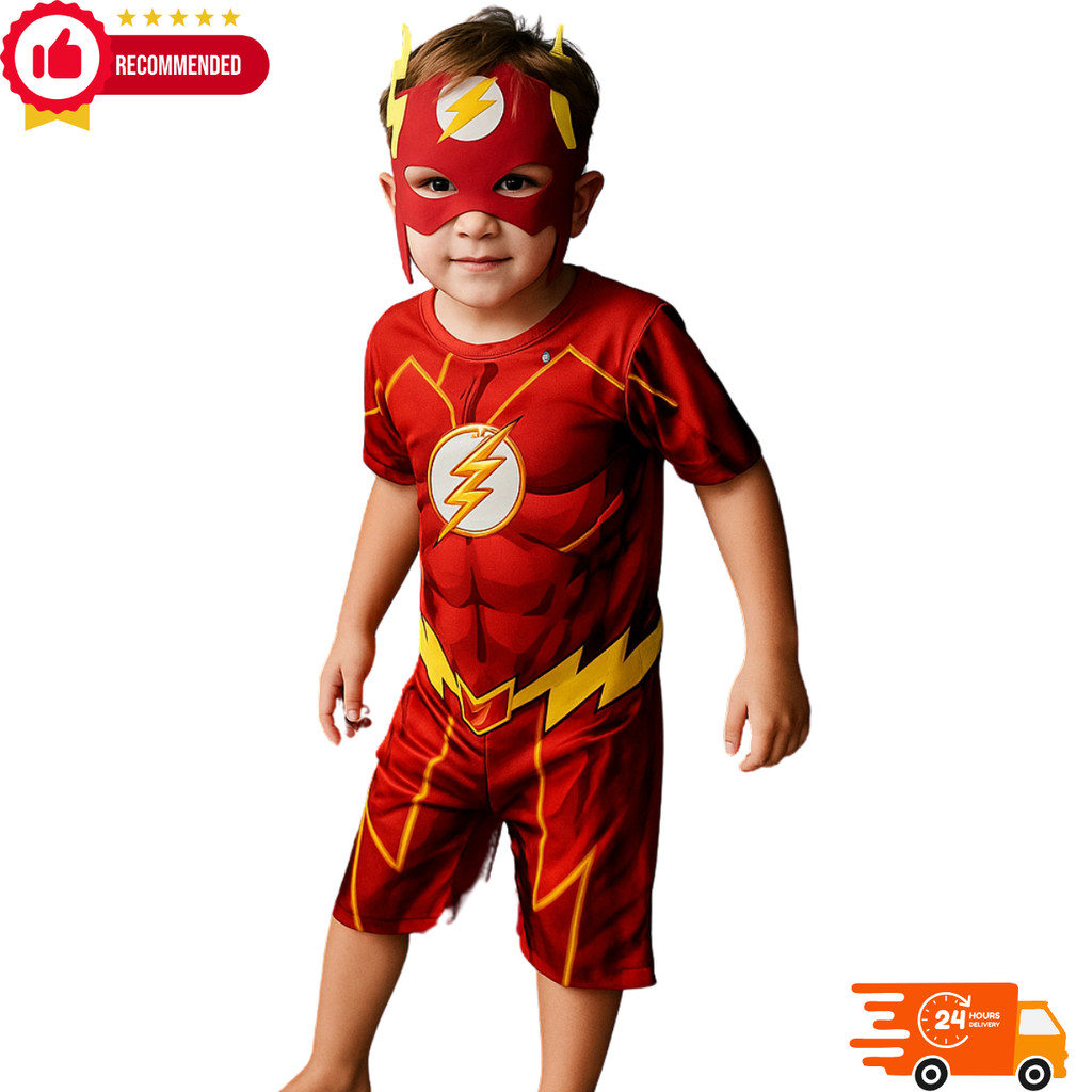 Fantasia Infantil Flash Com Máscara The Flash Envio Imediato em Oferta na Shopee