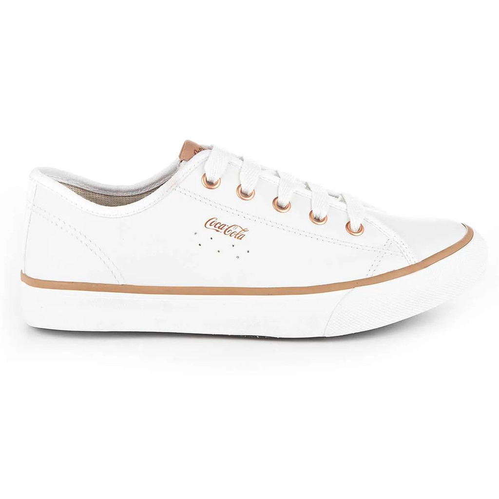 Tênis Feminino Coca Cola Stream Leather Confortável de Couro Original