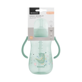 Copo Infantil com Canudo de Silicone Dino World Mint 300ml KikkaBoo em Oferta na Shopee