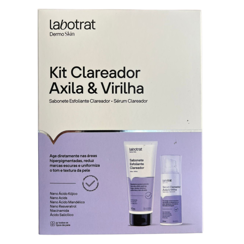 Kit Sérum Clareador Axila e Virilha 30ml e Sabonete Esfoliante Clareador 80g Labotrat em Oferta na Shopee