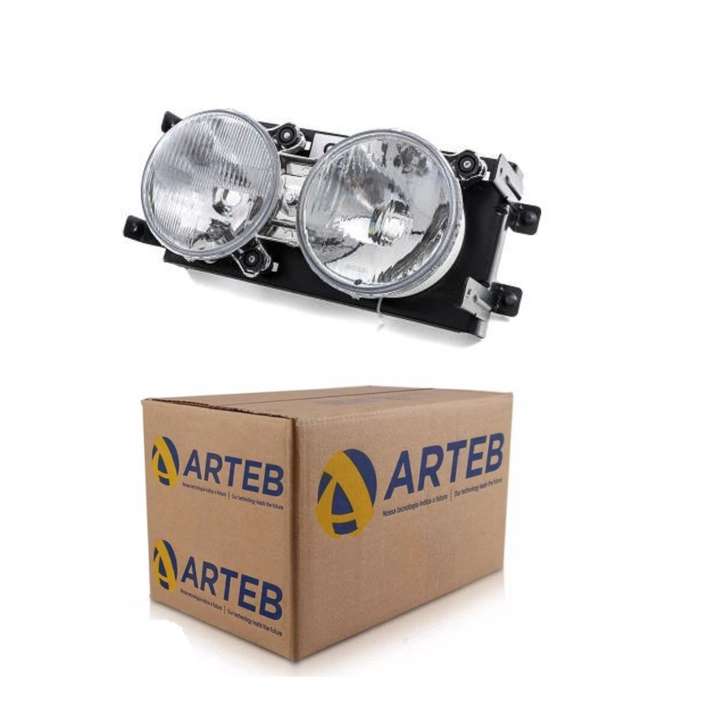 Farol Direito Arteb MBB L1620 710 712 715 812 814 2000 2001 2002 2003 2004 2005 2006 2010 Vidro