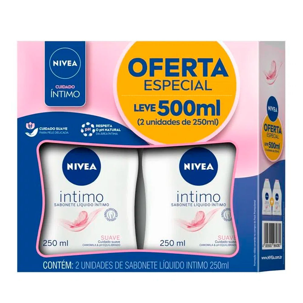 Kit Sabonete Íntimo Nivea Suave 250ml com 2 Unidades - Beauty