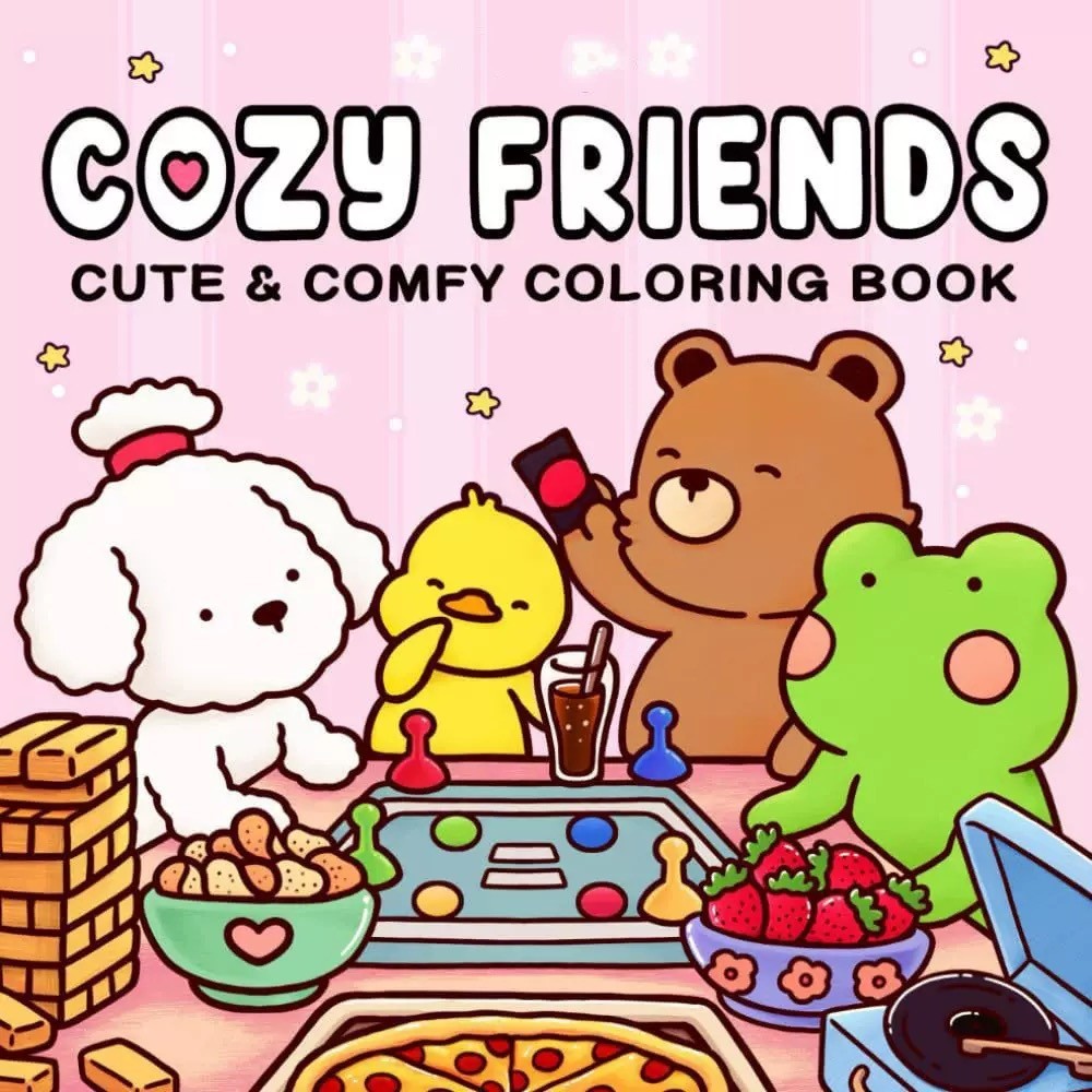 Livro de Colorir  Cadernos de desenho para crianças e adultos  COZY FRIENDS
