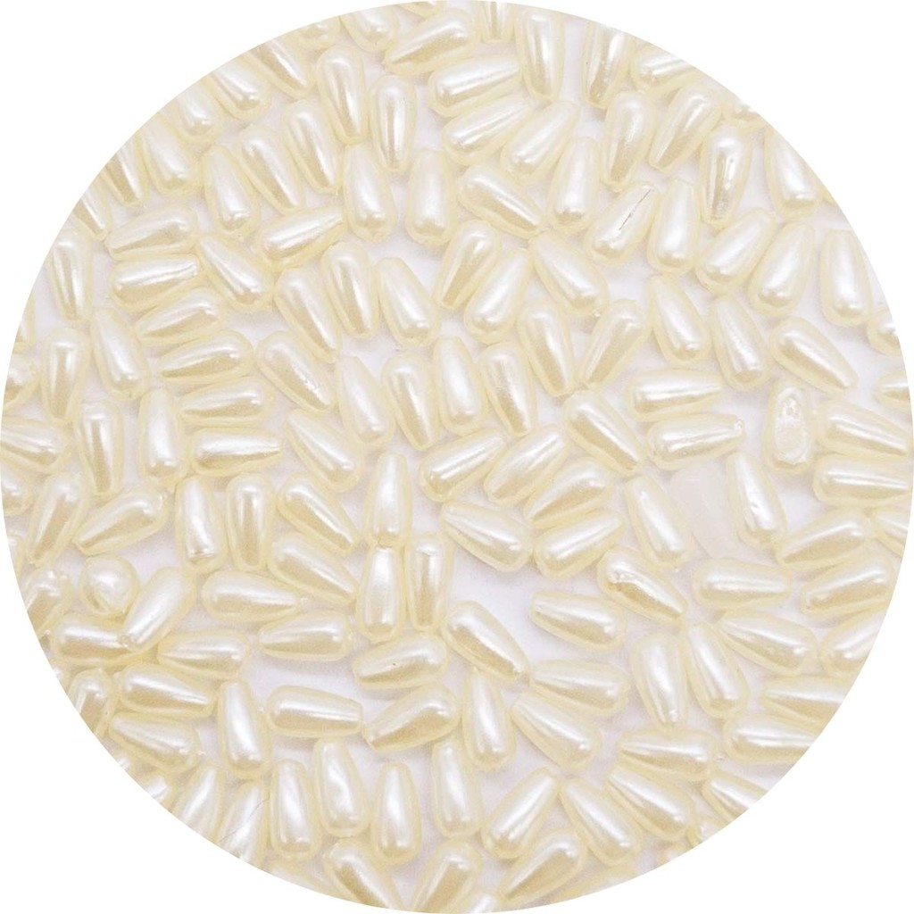 Miçanga Passante Gota Pérola 3x6mm Abs Creme 8.400pçs 500g