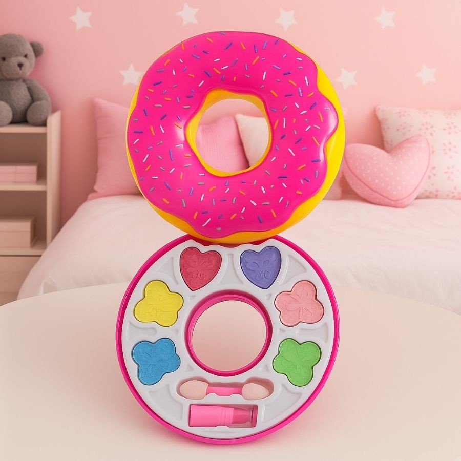 Estojo Em Forma De Donut Kit Maquiagem Forma De Donuts Make Infantil Colorida