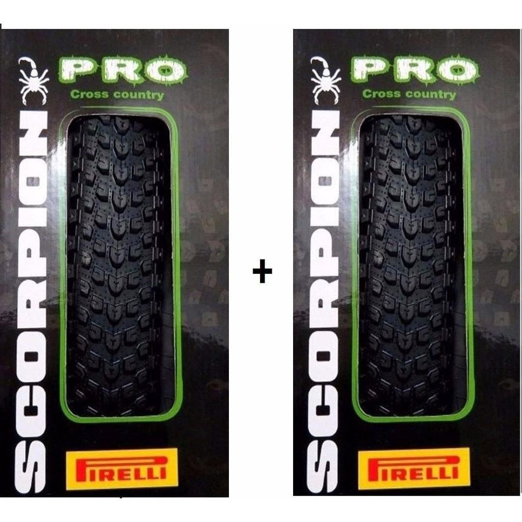 Par Pneu Pirelli Scorpion Pro Aro 29 X 2.20 Kevlar Sem Arame Cor Preto