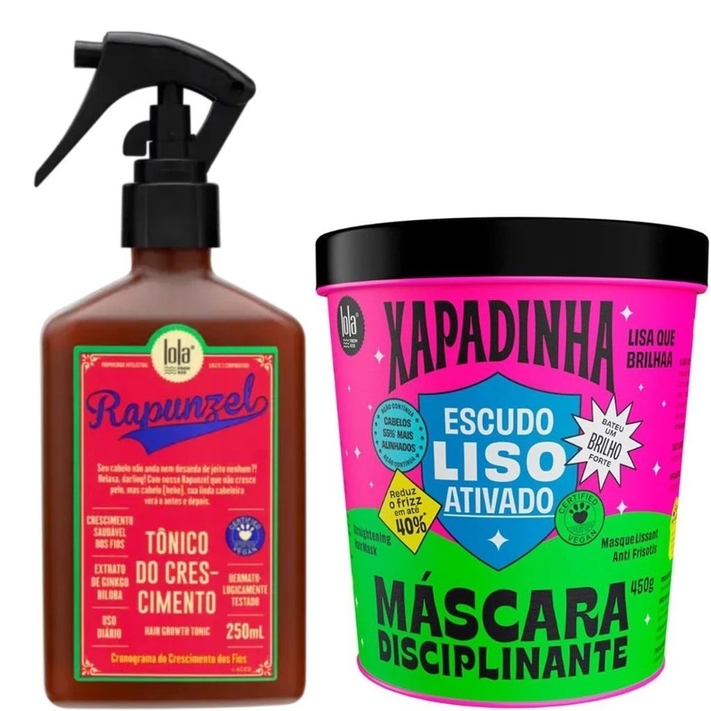 Kit Tônico Rapunzel 250ml + Máscara Xapadinha 450g Lola
