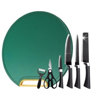 Kit Tábua Premuim Com Kit 6 Pecas de Facas de Corte Antibacteriana À Prova De Mofo 30cm Com Suporte Em Pé Para Cozinha em Oferta na Shopee