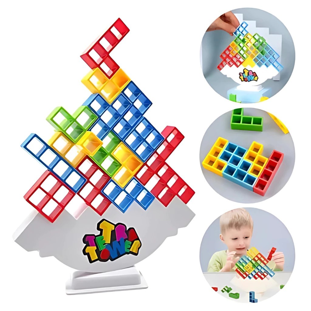 Jogo De Equilíbrio Tetris Com Blocos Coloridos Estimula Raciocínio E Coordenação em Oferta na Shopee