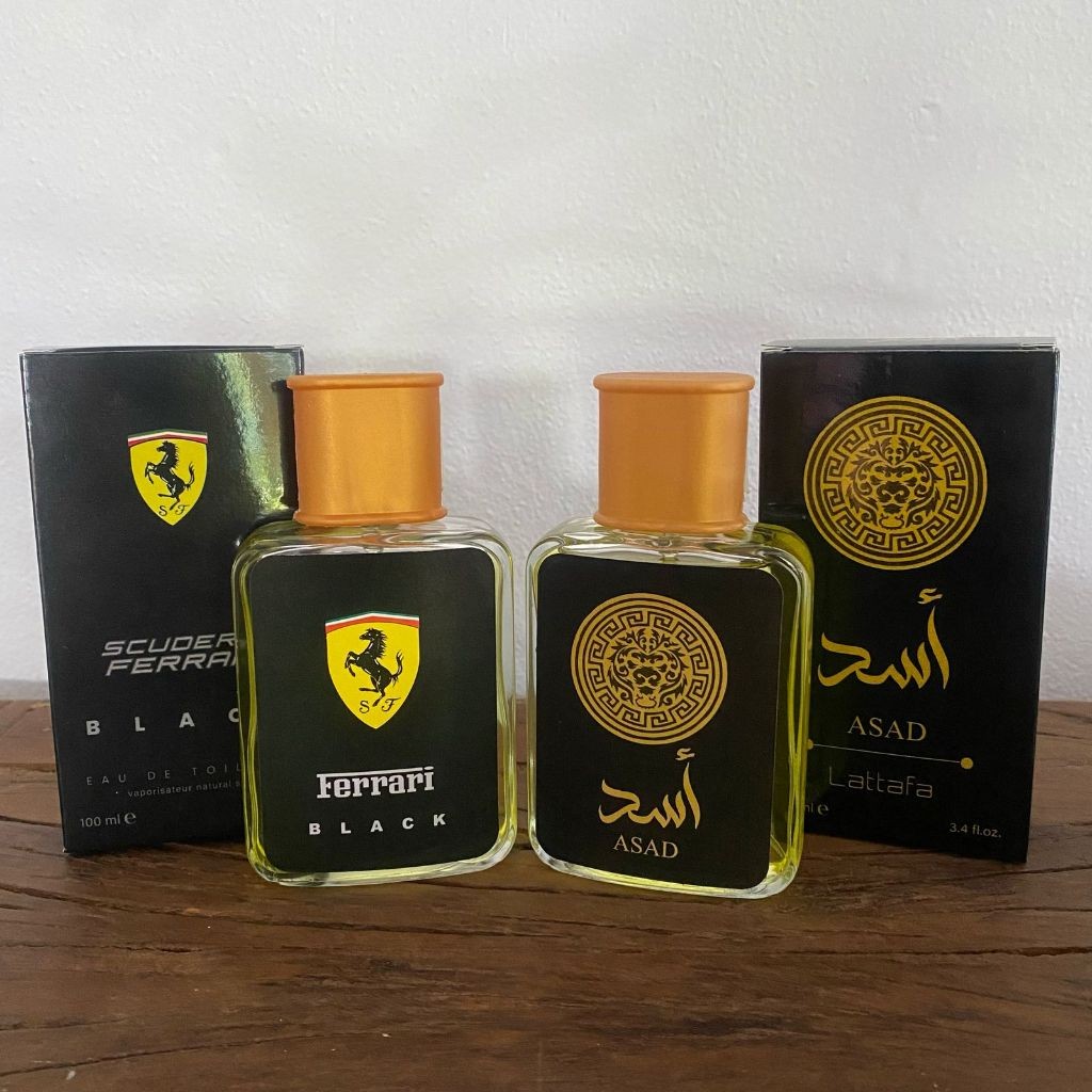 Kit com 2 Perfumes Masculinos – ASAD + FERRARI BLACK 100ml cada em Oferta na Shopee