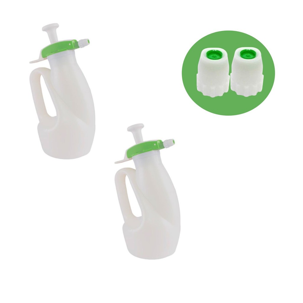 02 Pulverizador Manual De Compressão Prévia 1,2 Litros Guarany Cor Branco + 02 Bico Pulver...