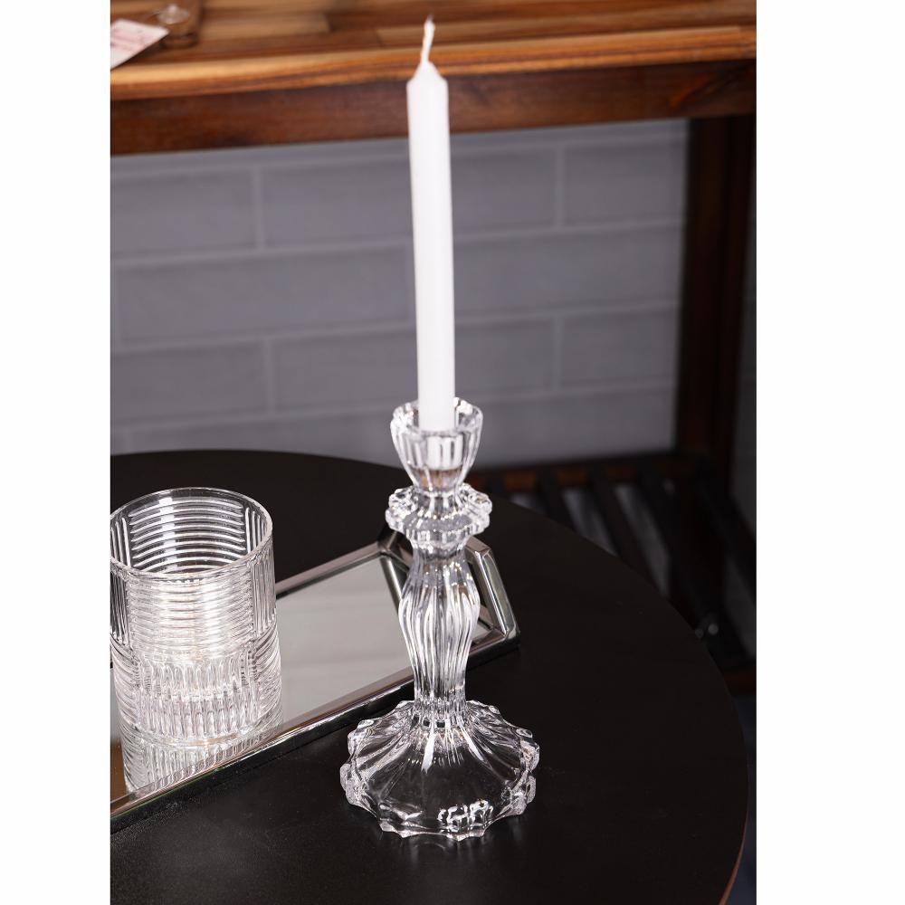 Castiçal para Vela Wolff Athenas de Vidro 10cm x 20,5cm em Oferta na Shopee