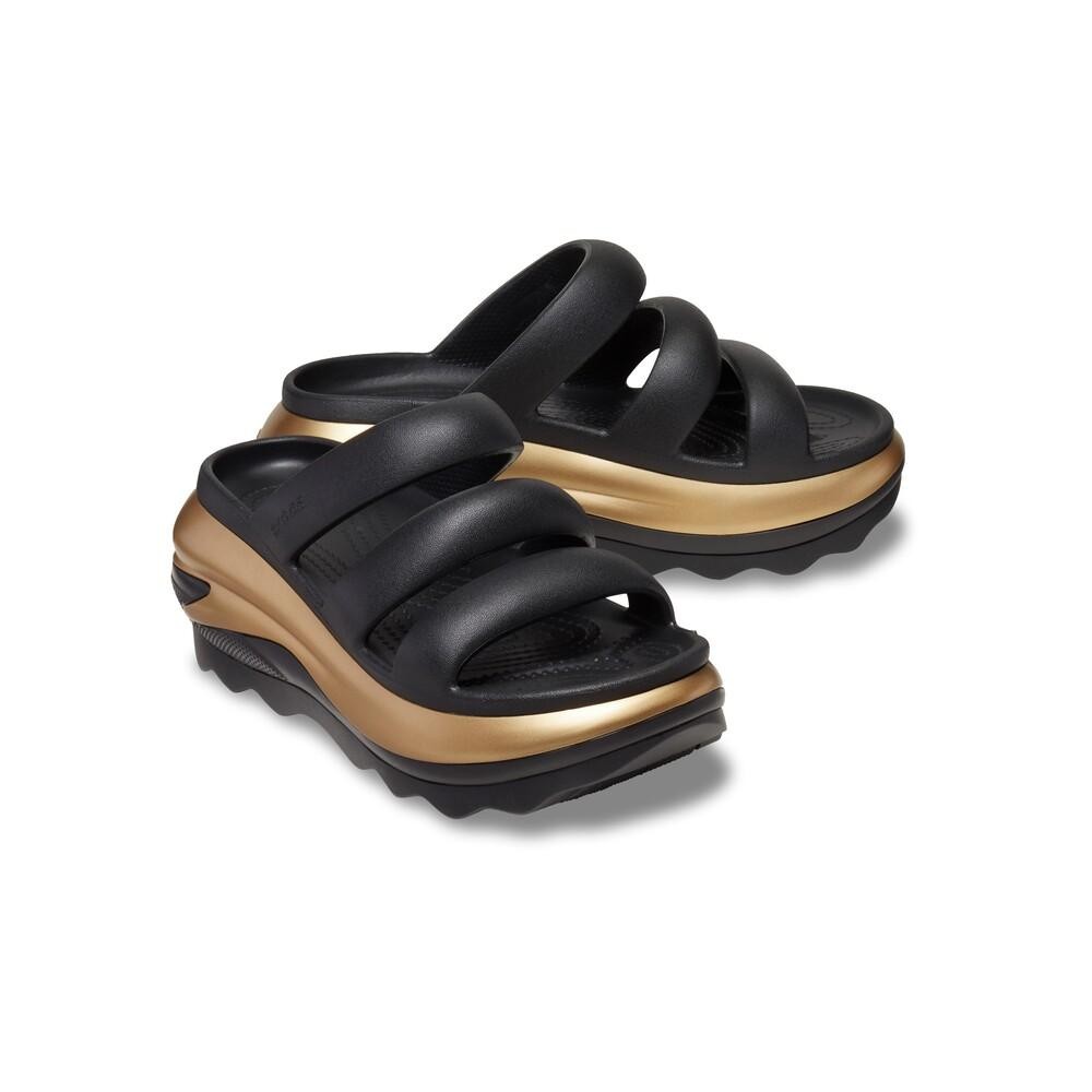 Sandália crocs mega crush metallic triple strap black/gold - Men Shoes