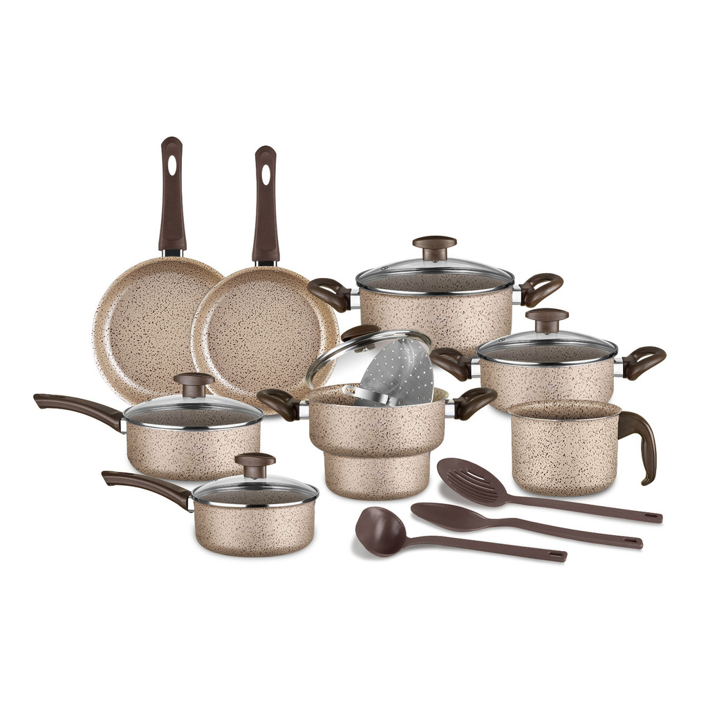 Jogo de Panelas Marpal  11 peças Bianco Bege c/Cuscuzeiro em Oferta na Shopee