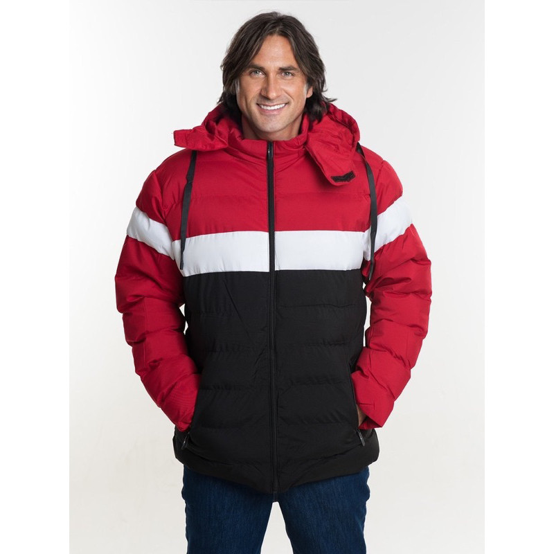 Jaqueta Nylon Bobojaco Masculina Tricolor Capuz Removível