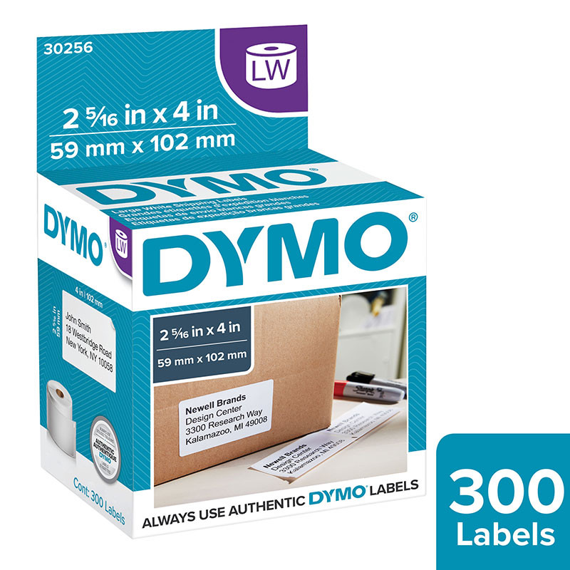 Etiqueta impressora Dymo 59x102mm 30256 com 300 etiquetas